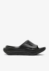 Hoka One One U Ora Recovery Slide 3 Man Sandals Black Size 12 Rubber In Black