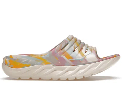 Pre-owned Hoka Ora Recovery Slide Free People Movement Sneakers In Luna Marbled