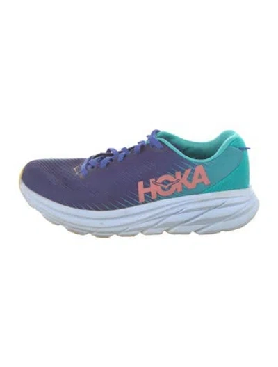 Pre-owned Hoka Patterned Athletic Sneakers In Blue