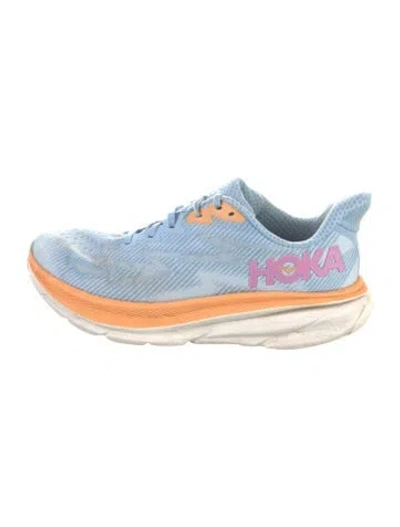 Pre-owned Hoka Printed Athletic Sneakers In Blue