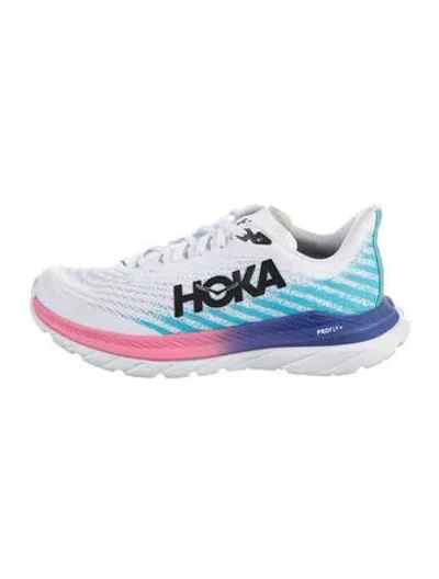 Pre-owned Hoka Printed Athletic Sneakers In Blue