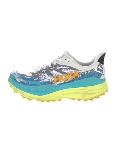Pre-owned Hoka Printed Athletic Sneakers In Blue