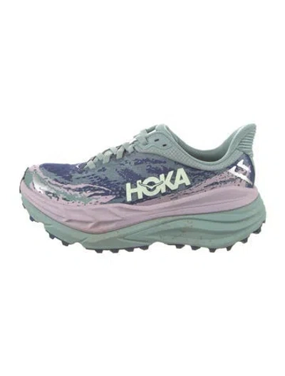 Pre-owned Hoka Printed Athletic Sneakers In Blue