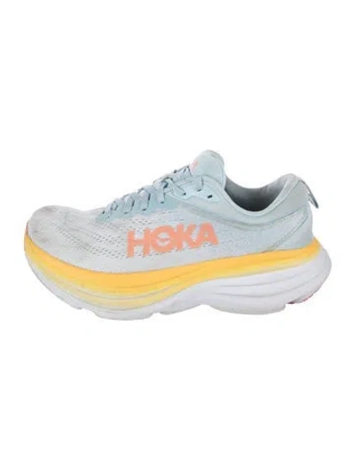 Pre-owned Hoka Printed Athletic Sneakers In Blue