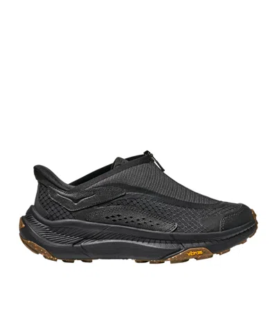 Hoka Technical Ripstop Trail Shoes With Zip Closure In Black