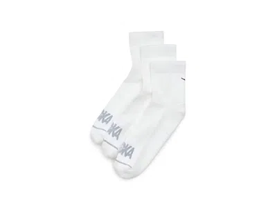 Hoka Quarter Run Socks 3-pack Athletic Shoes White/white/white: Lg (men's Shoe 8-12 - Women's 10-13) Medi