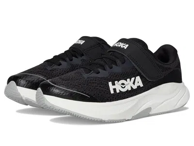 Hoka Rincon 4 (little Kid) Kids Shoes Black/white : 10.5 Little Kid M, Textile