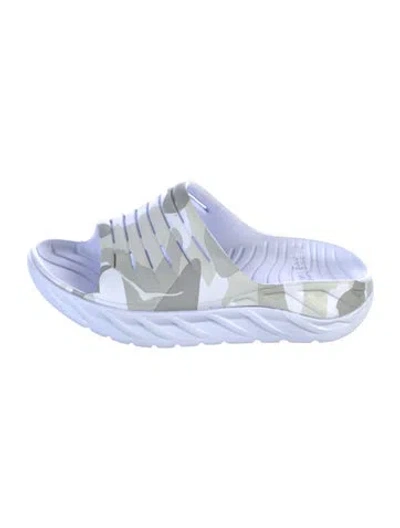 Pre-owned Hoka Rubber Printed Slides W/ Tags In Gray