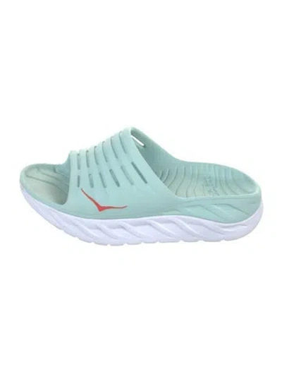 Pre-owned Hoka Rubber Slides In Blue