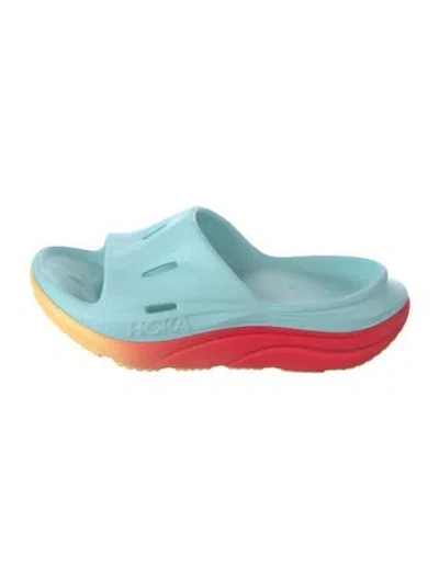 Pre-owned Hoka Rubber Slides In Blue