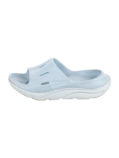 Pre-owned Hoka Rubber Slides In Blue