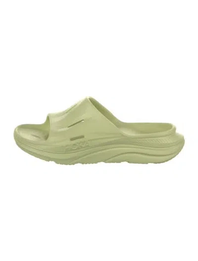 Pre-owned Hoka Rubber Slides In Green
