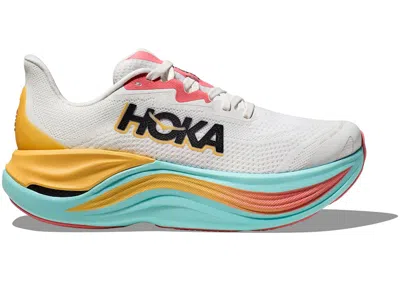 Pre-owned Hoka Skyward X (women's) Sneakers In Blanc De Blanc/swim Day In White