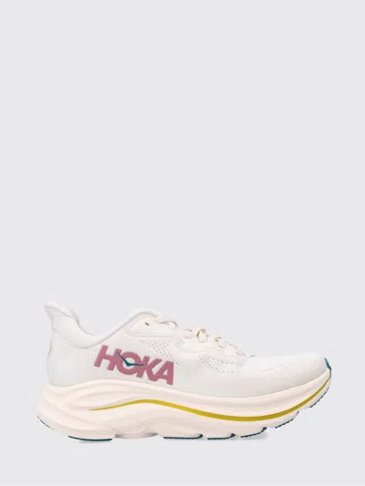 Hoka Clifton 10 Rubber-trimmed Jacquard-mesh Sneakers In Neutral