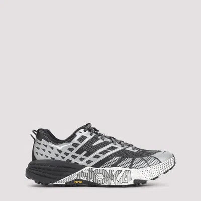 Hoka U Speedgoat 2ts Black Low Top Sneakers With Printed Laces And Logo Lettering On The Side In Tech Fab