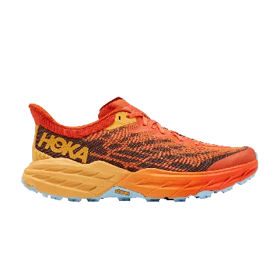 Pre-owned Hoka Speedgoat 5 2e Wide 'puffin's Bill Amber Yellow' In Orange