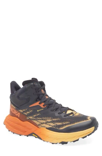 Hoka Speedgoat 5 Mid Gore-tex Trail Running Shoe In Black