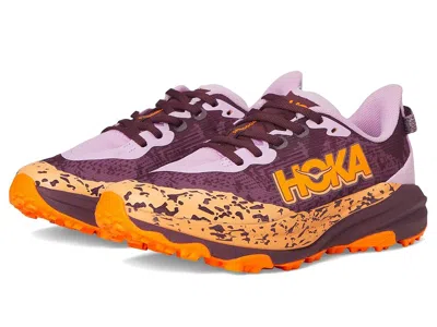 Hoka Speedgoat 6 (big Kid) Kids Shoes Flower Nectar/neon Tangerine : 6.5 Big Kid M, Synthetic In Multi