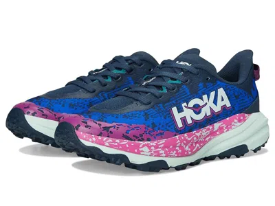 Hoka Speedgoat 6 (big Kid) Kids Shoes Stormy Skies/aqua Breeze : 6.5 Big Kid M, Synthetic In Multi