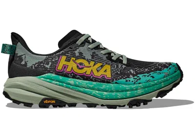 Pre-owned Hoka Speedgoat 6 (women's) Sneakers In Black/aloe Vera In Multi