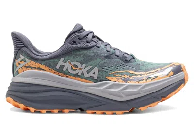 Pre-owned Hoka Stinson 7 (women's) Sneakers In Grey Skies/pale Tangerine