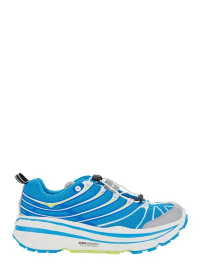 HOKA 'STINSON EVO OG' BLUE SNEAKERS WITH INSERT DESIGN AND DRAWSTRING CLOSURE