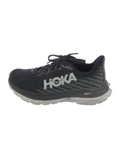 Pre-owned Hoka Striped Athletic Sneakers In Black
