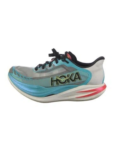 Pre-owned Hoka Striped Athletic Sneakers In Blue