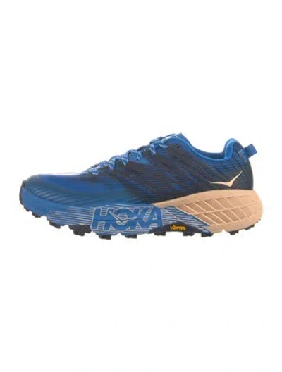 Pre-owned Hoka Striped Athletic Sneakers In Blue
