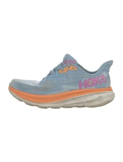Pre-owned Hoka Striped Athletic Sneakers In Blue