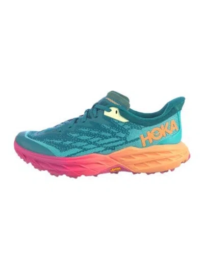 Pre-owned Hoka Striped Athletic Sneakers In Blue