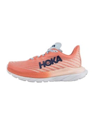 Pre-owned Hoka Striped Athletic Sneakers In Blue/orange