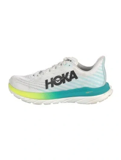 Pre-owned Hoka Striped Athletic Sneakers In White