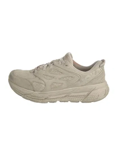 Pre-owned Hoka Suede Athletic Sneakers In Neutrals