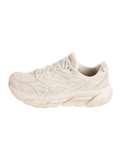 Pre-owned Hoka Suede Athletic Sneakers In Neutrals