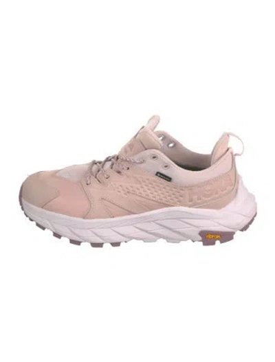 Pre-owned Hoka Suede Athletic Sneakers In Pink