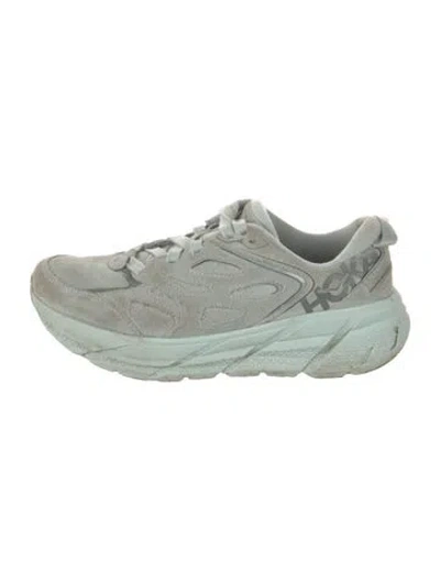 Pre-owned Hoka Suede Sneakers In Green