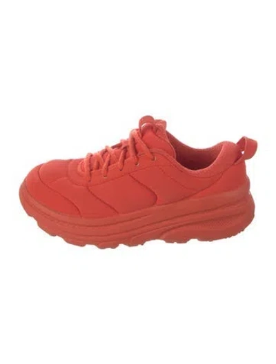 Pre-owned Hoka Suede Sneakers In Orange