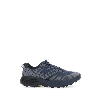 Hoka Textured Trail-inspired Sneakers In Blue