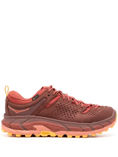 Hoka Tor Ultra-low Panelled Sneakers In Red