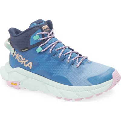 Hoka Trail Code Gtx Gore-tex® Water-repellent Hiking Boot In Foggy Night/aqua Breeze