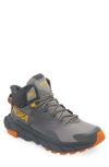 Hoka Trail Code Gtx Hiking Shoe In Castlerock/persimmon Orange