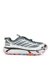 Hoka Mesh Sneakers With Heat-bonded Overlays In Gray