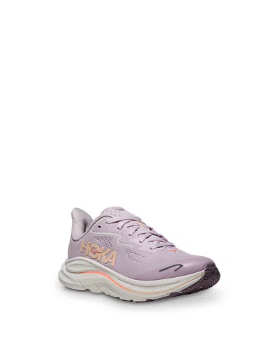 Hoka Unisex Clifton 10 Lace Up Sneakers - Big Kid In Purple