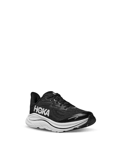 Hoka Clifton 10 (big Kid) Kids Shoes Black/white : 3.5 Big Kid M, Textile