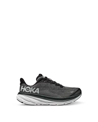 Hoka Unisex Clifton 9 Youth Running Sneakers - Little Kid, Big Kid In Black/white