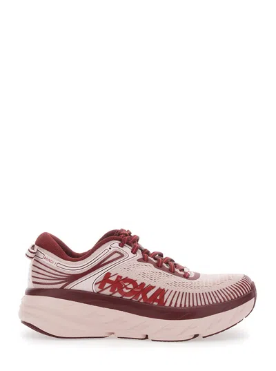 Hoka Unisex Cushioned Running Sneaker With Tech Fabric Upper In Multi