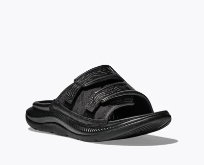Hoka Unisex Ora Luxe Recovery Adjustable Slide In Black/ Black