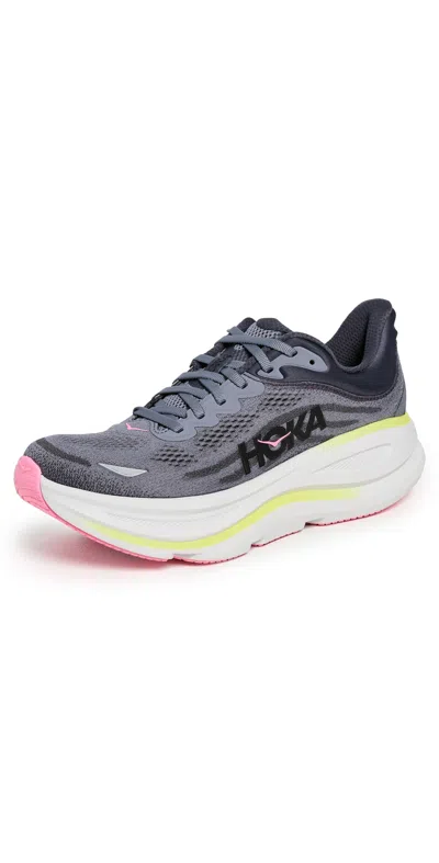 HOKA W BONDI 9 CHARCOAL GREY/GREY SKIES
