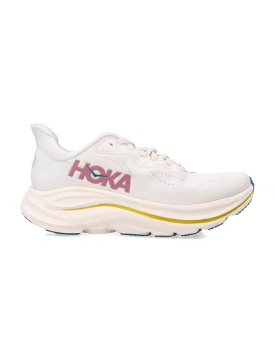 Hoka Clifton 10 Rubber-trimmed Jacquard-mesh Sneakers In Neutral